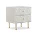 Two Drawer Geo Texture Nightstand White - Linon BD53WHT01AS