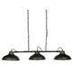 Lampe Suspension Métal de 3 Têtes Noir, L.107 x P.27 x H.65 cm Pegane