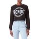 AC/DC Damen Tour Emblem Cropped Sweatshirt, Schwarz (Black Blk), 10/M