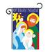 Breeze Decor O'Holy Night Winter Nativity 2-Sided Polyester 18.5 x 13 in. Garden Flag in Blue/Gray | 18.5 H x 13 W in | Wayfair