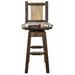 Loon Peak® Homestead Collection 24" Bar Stool Wood/Upholstered in Brown/Green | 38 H x 18 W x 19 D in | Wayfair 80A56C855324467C9B56E21EE2923C9F