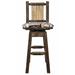 Loon Peak® Homestead Collection 24" Bar Stool Wood/Upholstered in Brown/Green | 38 H x 18 W x 19 D in | Wayfair 41997506FBF142FEB93D7661E57298C3