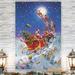 The Twillery Co.® Santa's Sleigh - Painting Print on Canvas Metal in Blue/Red/White | 40 H x 30 W in | Wayfair 360787C61AFD4F68B9559B799FA0A023