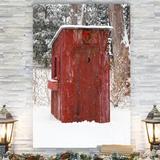 The Holiday Aisle® 'Holiday Outhouse -Gallery' by Parvez Taj 1 Piece Wrapped Canvas Print Canvas, Solid Wood in Red | 20 H x 16 W x 1 D in | Wayfair