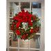 The Twillery Co.® Holiday Wreath w/ Red & Gold Ornaments, Berries, Pinecones & Ribbon in Green/Red/Yellow | 26 H x 26 W x 10 D in | Wayfair