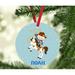 The Holiday Aisle® Western Rodeo Blonde Haired Boy w/ White Horse & Rope Personalized Christmas Ball Ornament in Blue | 3.5 H x 3.5 W in | Wayfair