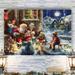 The Holiday Aisle® Story Time Santa by Parvez Taj - Wrapped Canvas Print Canvas, Solid Wood in Blue | 12 H x 8 W x 1 D in | Wayfair