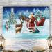 The Holiday Aisle® North Pole by Parvez Taj - Wrapped Canvas Painting Print Metal in Blue | 32 H x 24 W x 1 D in | Wayfair