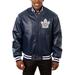 Men's JH Design Navy Toronto Maple Leafs Big & Tall All-Leather Jacket with Front Leather Logo