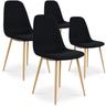 Lot de 4 chaises scandinaves Bali tissu Noir