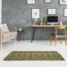 Black/Green 96 x 0.4 in Area Rug - East Urban Home Hand Drawn Triangles Yellow/Black Area Rug Chenille | 96 W x 0.4 D in | Wayfair