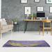 White 24 x 0.4 in Area Rug - East Urban Home Boat Among Lily Pads Purple/Yellow Area Rug Chenille | 24 W x 0.4 D in | Wayfair