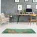 White 36 x 0.4 in Area Rug - East Urban Home Boat Among Lily Pads Green/Red Area Rug Chenille | 36 W x 0.4 D in | Wayfair