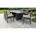 Barbados Rectangular Outdoor Patio Dining Table w/ 6 Armless Chairs in Wheat - TK Classics Barbados-Dtrec-Kit-6C-Wheat