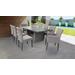 Florence Rectangular Outdoor Patio Dining Table w/ 6 Armless Chairs And 2 Chairs W/ Arms in Grey Stone - TK Classics Florence-Dtrec-Kit-6Adc2Dc