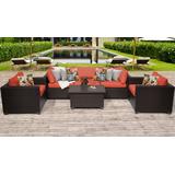 Belle 6 Piece Outdoor Wicker Patio Furniture Set 06b in Tangerine - TK Classics Belle-06B-Tangerine