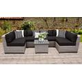 Florence 7 Piece Outdoor Wicker Patio Furniture Set 07c in Black - TK Classics Florence-07C-Black