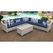 Fairmont 8 Piece Outdoor Wicker Patio Furniture Set 08a in Navy - TK Classics Fairmont-08A-Navy