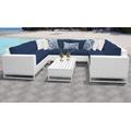 Miami 9 Piece Outdoor Wicker Patio Furniture Set 09c in Navy - TK Classics Miami-09C-Navy