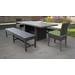 Barbados Rectangular Outdoor Patio Dining Table w/ 2 Chairs and 2 Benches in Cilantro - TK Classics Barbados-Dtrec-Kit-2C2B-C-Cilantro