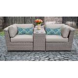 Florence 3 Piece Outdoor Wicker Patio Furniture Set 03b in Beige - TK Classics Florence-03B-Beige