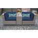 Florence 3 Piece Outdoor Wicker Patio Furniture Set 03b in Navy - TK Classics Florence-03B-Navy