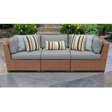 Laguna 3 Piece Outdoor Wicker Patio Furniture Set 03c in Grey - TK Classics Laguna-03C-Grey