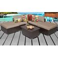 Belle 6 Piece Outdoor Wicker Patio Furniture Set 06c in Wheat - TK Classics Belle-06C