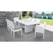 Miami Rectangular Outdoor Patio Dining Table w/ with 6 Armless Chairs and 2 Chairs w/ Arms in Grey - TK Classics Miami-Dtrec-Kit-6Adc2Dcc-Grey