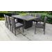 Barbados Rectangular Outdoor Patio Dining Table w/ 8 Armless Chairs in Espresso - TK Classics Barbados-Dtrec-Kit-8