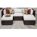 Venice 5 Piece Outdoor Wicker Patio Furniture Set 05a in Sail White - TK Classics Venice-05A-White