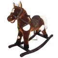 New Plush Rocking Horse - Brown + White Spots Deluxe Mane Saddle Bridle Sounds