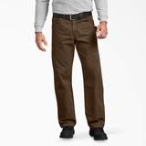 Dickies Men's Relaxed Fit Sanded Duck Carpenter Pants - Rinsed Timber Brown Size 40 30 (DU336)