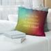 East Urban Home Handwritten Try To Be A Rainbow Quote Linen Pillow Cover Linen | 14 H x 14 W x 0.5 D in | Wayfair E729E9350E304276AAB0ADA38FD462C5