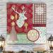 The Holiday Aisle® 'Christmas Pattern' Wrapped Canvas Graphic Art on Canvas Canvas, Solid Wood in Green/Red | 24 H x 24 W x 1 D in | Wayfair