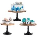 NUPTIO Wooden Cake Stand Set: Rustic Display Stand for Cakes Wedding Dessert Display Plate Pedestal Wood Cake Stand for Birthday Baby Shower Party Cupcake Afternoon Tea Cakes Dessert Table, Set of 3