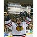 Corey Crawford Chicago Blackhawks Unsigned 2013 Stanley Cup Champions Raising Photograph