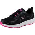 Skechers GO RUN CONSISTENT, Women's Go Run Consistent Slip On Trainers, Black (Black Leather/Synthetic/Pink Trim/Textile Bkpk), 4 UK (37 EU)