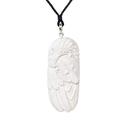 81stgeneration Women's Men's 925 Sterling Silver Hand Carved Bone Bear and Eagle Pendant Necklace