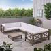 Highland Dunes Outdoor 9 Piece Sectional Seating Group Wood/Natural Hardwoods in White/Brown | Wayfair 62F5D776BB7A41C0B5A73643094B2E47