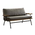 17 Stories Ardizzone 57.25" Square Arm Loveseat w/ Reversible Cushions Polyester in Brown | 32.5 H x 56 W x 34.25 D in | Wayfair