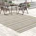 Brown/White 94 x 0.03 in Indoor/Outdoor Area Rug - Highland Dunes Ellenton Striped Brown/Ivory Indoor/Outdoor Area Rug | 94 W x 0.03 D in | Wayfair