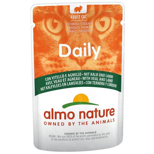 24x70g Kalb und Lamm Almo Nature Daily Menu Katzenfutter nass