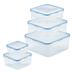 LocknLock Easy Essentials Square Food Storage Container Set, 10-Piece Plastic | 4.1 H x 8.3 W x 8.3 D in | Wayfair HPL980CLQ5