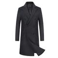 iCKER Men's Wool Woolen Coat Long Trench Coat Winter Casual Jacket Slim Fit Overcoat, XL, Grey 2