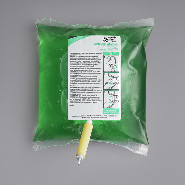 Kutol 2027 Health Guard 1000 mL Boxless Bag-In-Box Gentle Green Lotion Soap - 10/Case