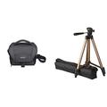 Sony LCS-U11B Universal-Kameratasche für Camcorder und NEX schwarz & Amazon Basics 127cm (50") Lightweight Tripod with Bag