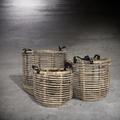 Ibolili Avocado 3 Piece Rattan Basket Set Wicker in Brown | 19.5 H x 21 W x 21 D in | Wayfair B884