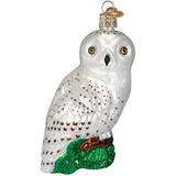 Old World Christmas Great Owl Hanging Figurine Ornament Glass in Gray/Yellow | 4.75 H x 2.25 W x 2.25 D in | Wayfair 16079