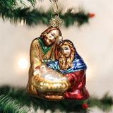 Old World Christmas Holy Family Hanging Figurine Ornament Glass in Orange | 3.75 H x 3 W x 2.25 D in | Wayfair 10207